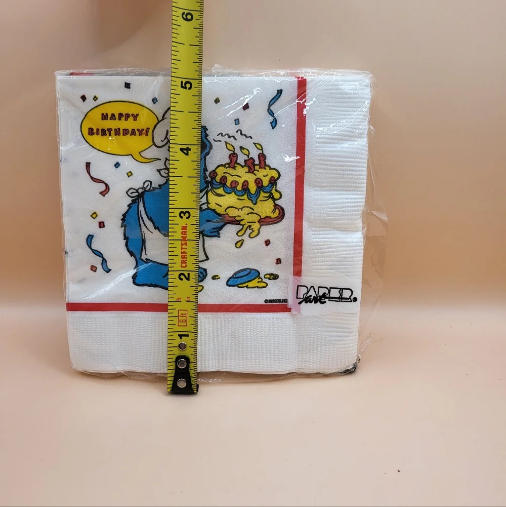 Vintage Sesame Street Cookie Monster birthday party napkin - Picture 4 of 4